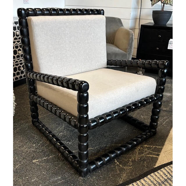 Black and Cream Accent Chair - styled in the City Home Outlet