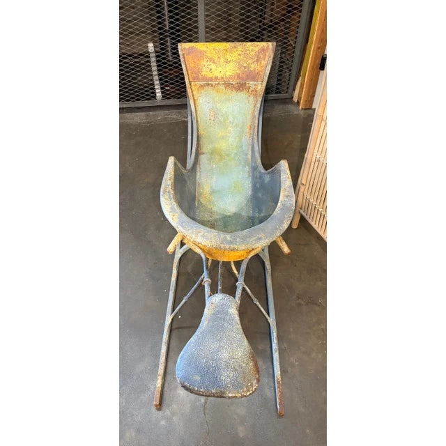 Vintage Metal Sleigh - top down view
