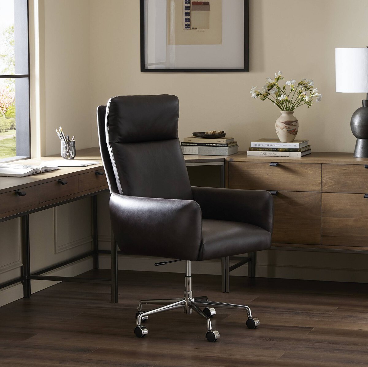 Wayland Desk Chair - styled with an l-shaped desk