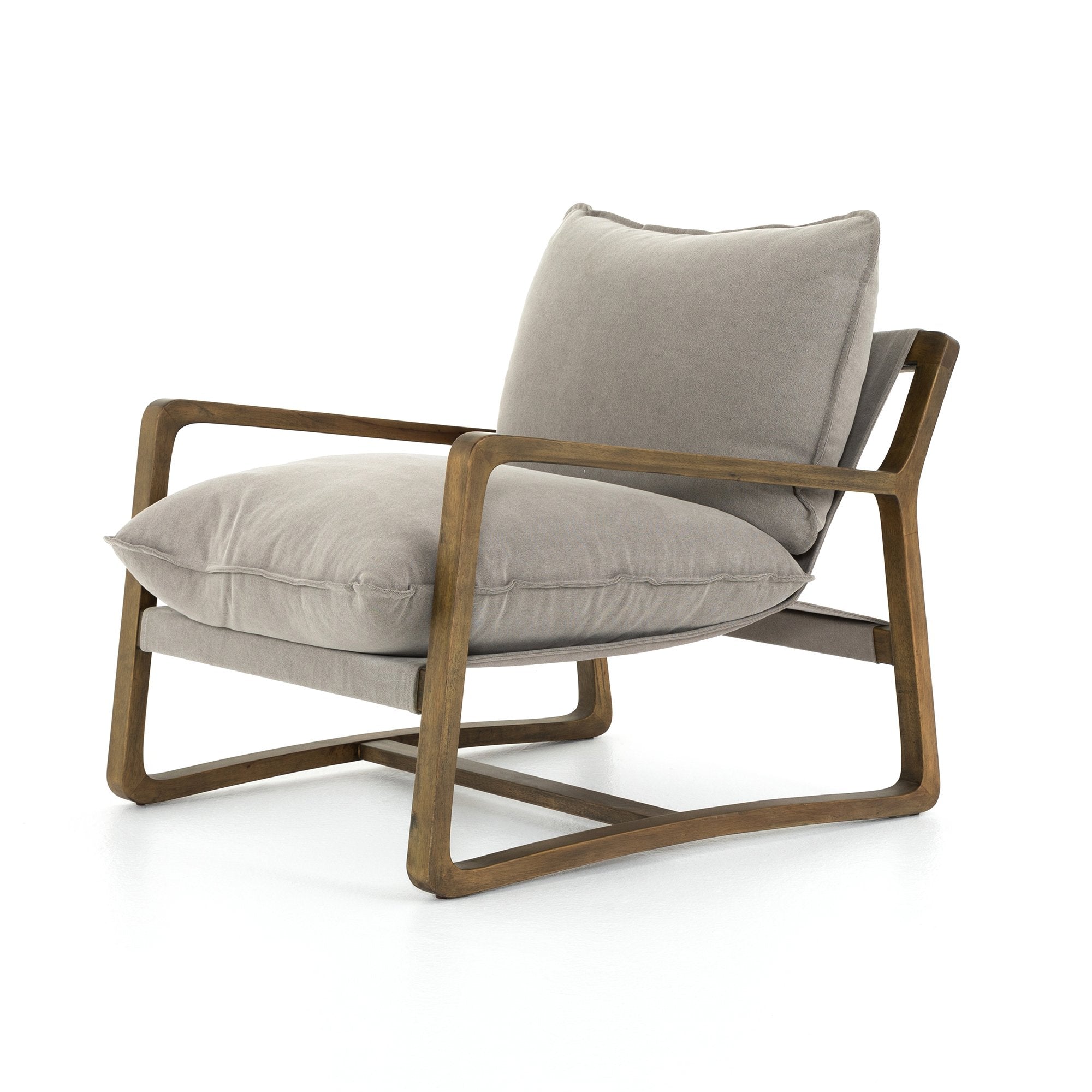 Ace Chair | Modern Suede Living Room Wood Armchair