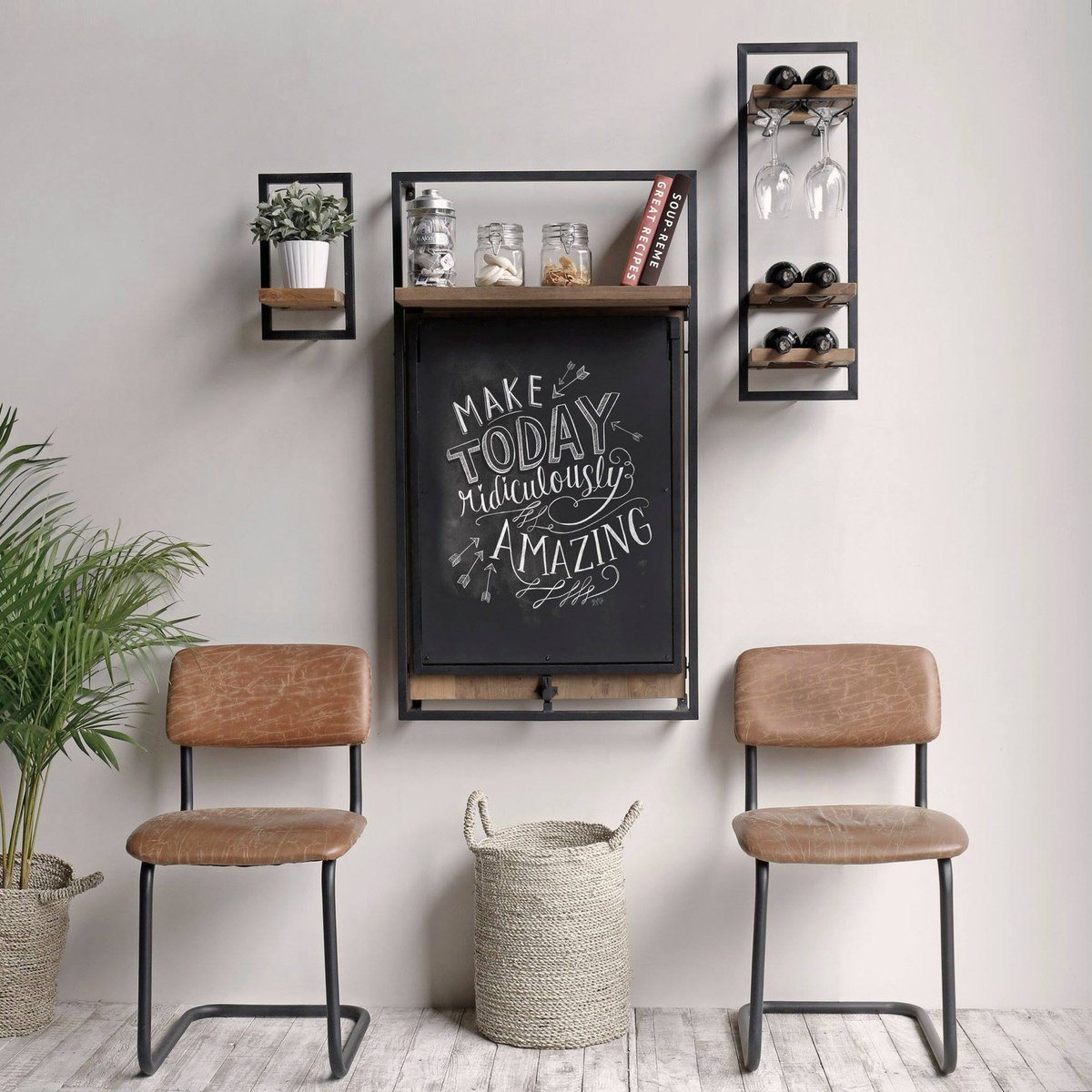 D-Bodhi Folding Table w/ Chalkboard - LH Imports