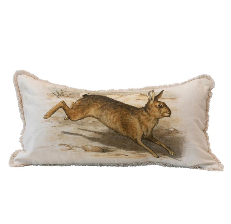 Rabbit Pillow with Fringe