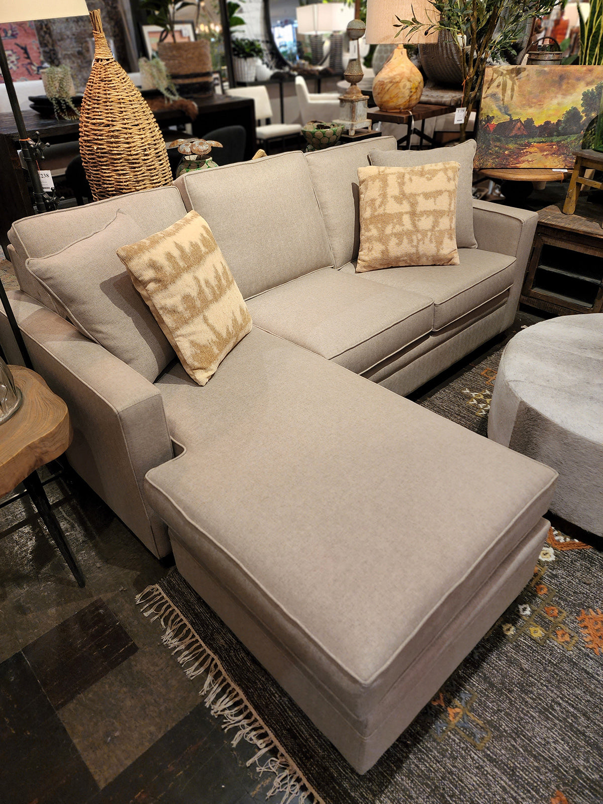 Dino Reversible Sectional in Sear Fleece