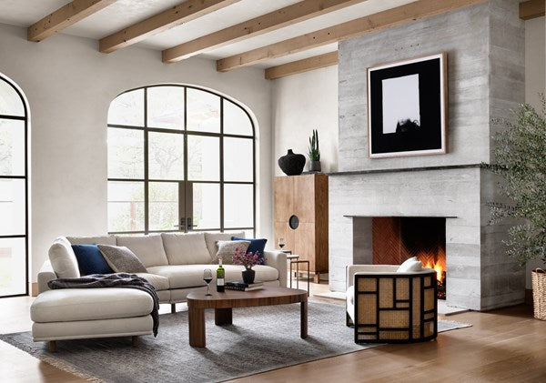 Dom 2 piece ivory sectional styled living room