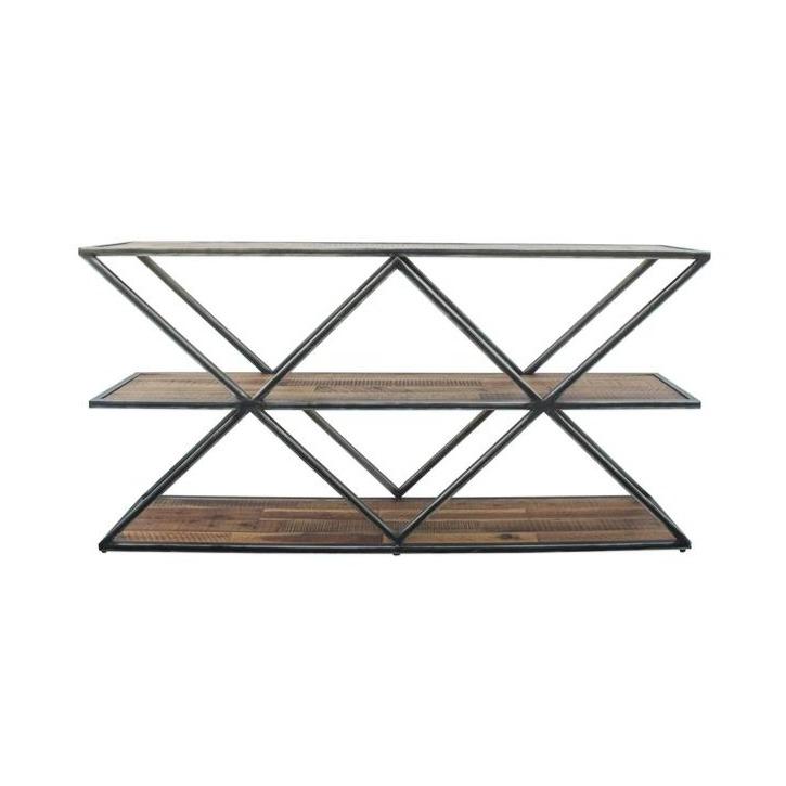 Triangle Tiered Console Table | Geometric Wood Shelf | City Home