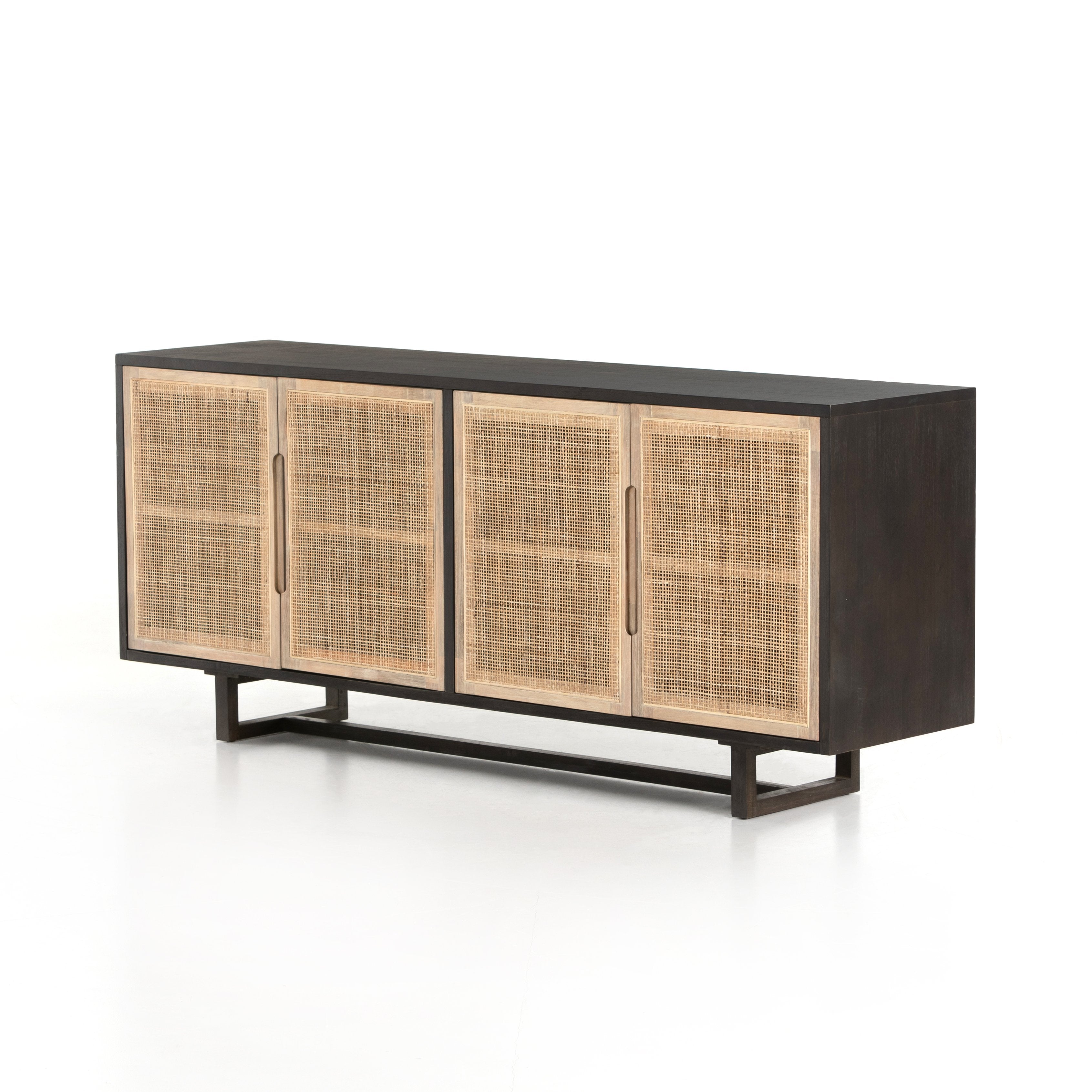 CLARITA SIDEBOARD | BLACK WASH MANGO | FOUR HANDS | CANE CABINET, MEDIA CONSOLE, CREDENZA