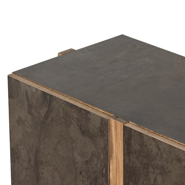 Bingham distressed iron sideboard detail