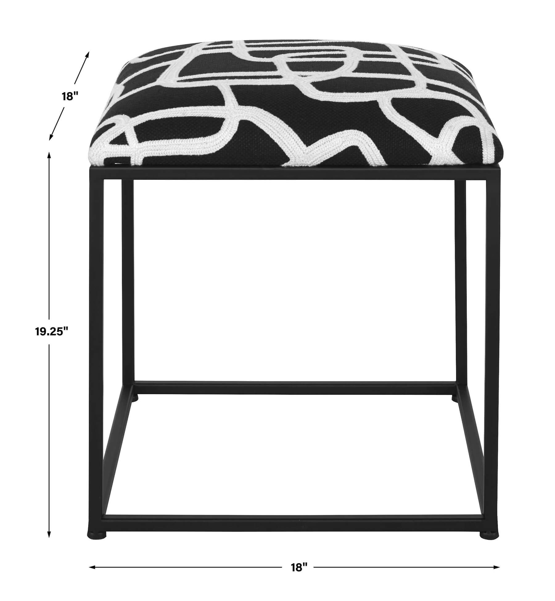 Twists and Turns accent stool dimensions