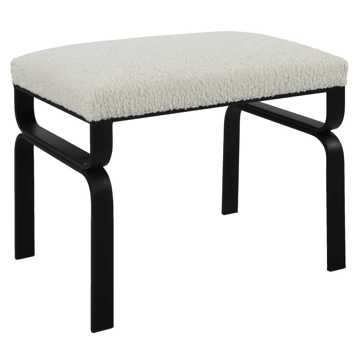 Diverge Small Bench in faux shearling - available at City Home PDX