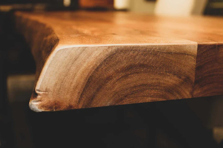 Restore Dining Table in Solid Acacia corner detail