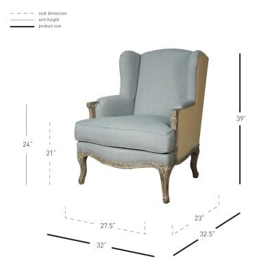 Marie Wing Arm Chair - New Pacific Direct