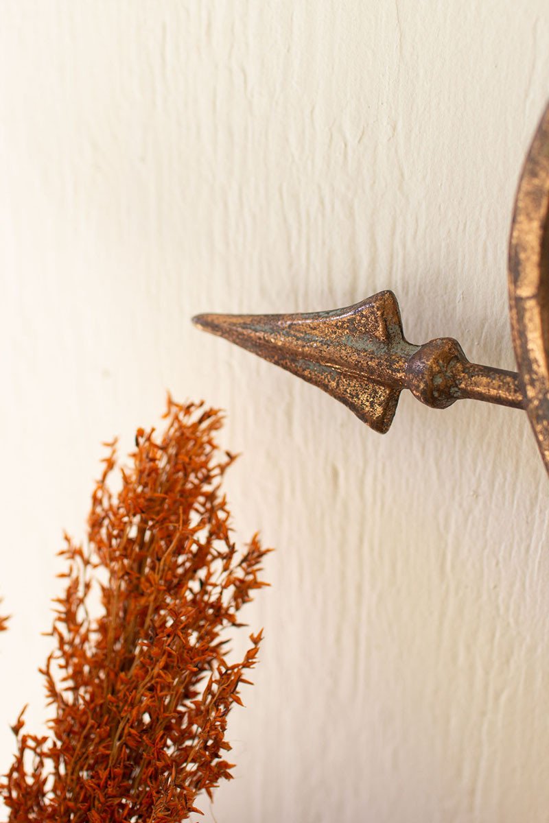 Antique Brass Heart Wall Mirror: Up-Close Product View