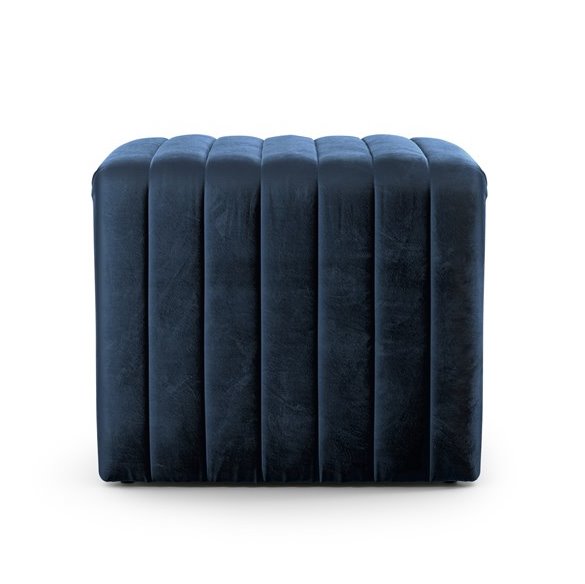 Augustine Ottoman 21"-Sapphire Navy-Product Side View