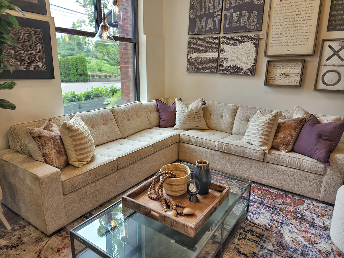 Carrara sectional in Mythology Linen