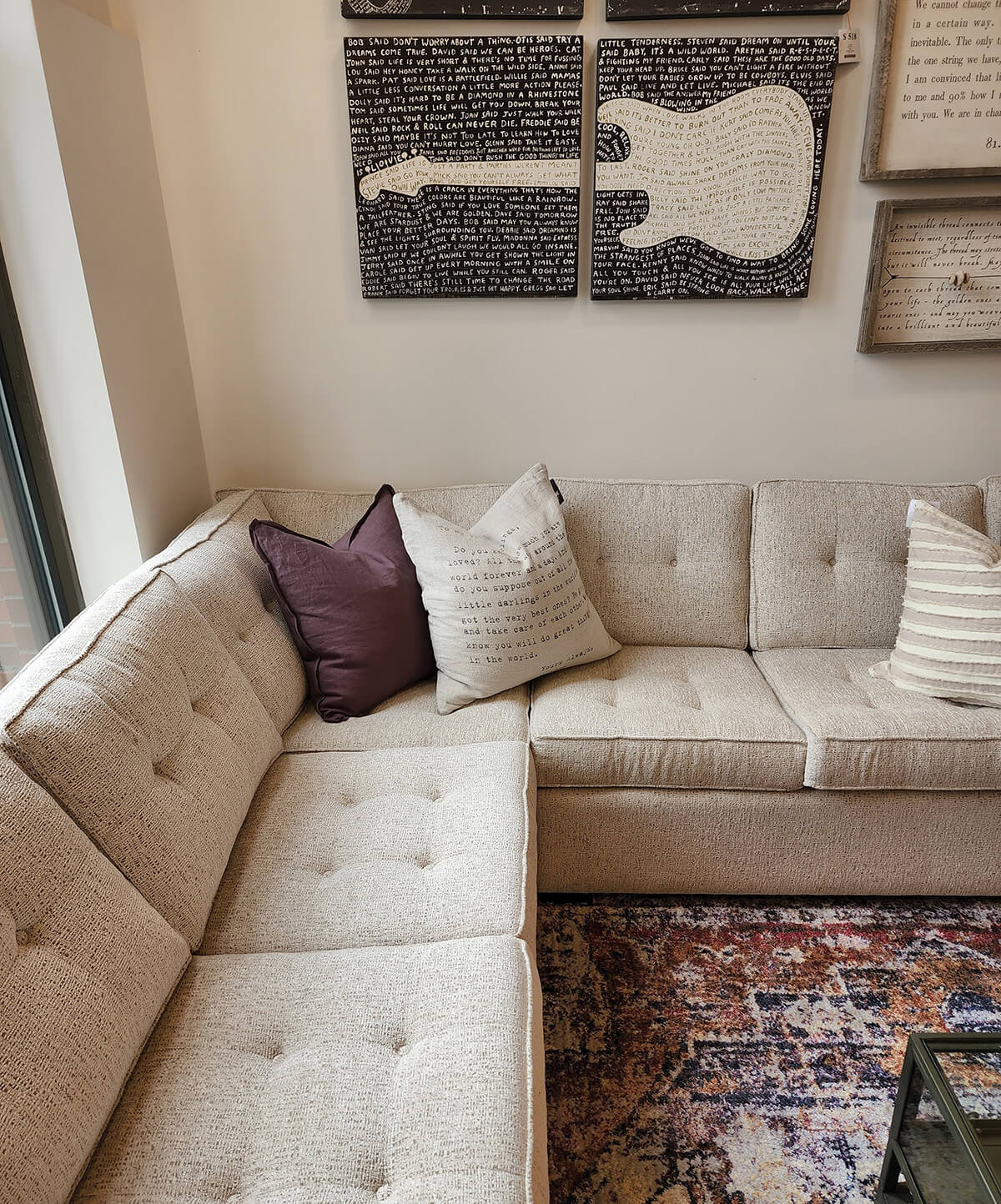 Carrara sectional in Mythology Linen