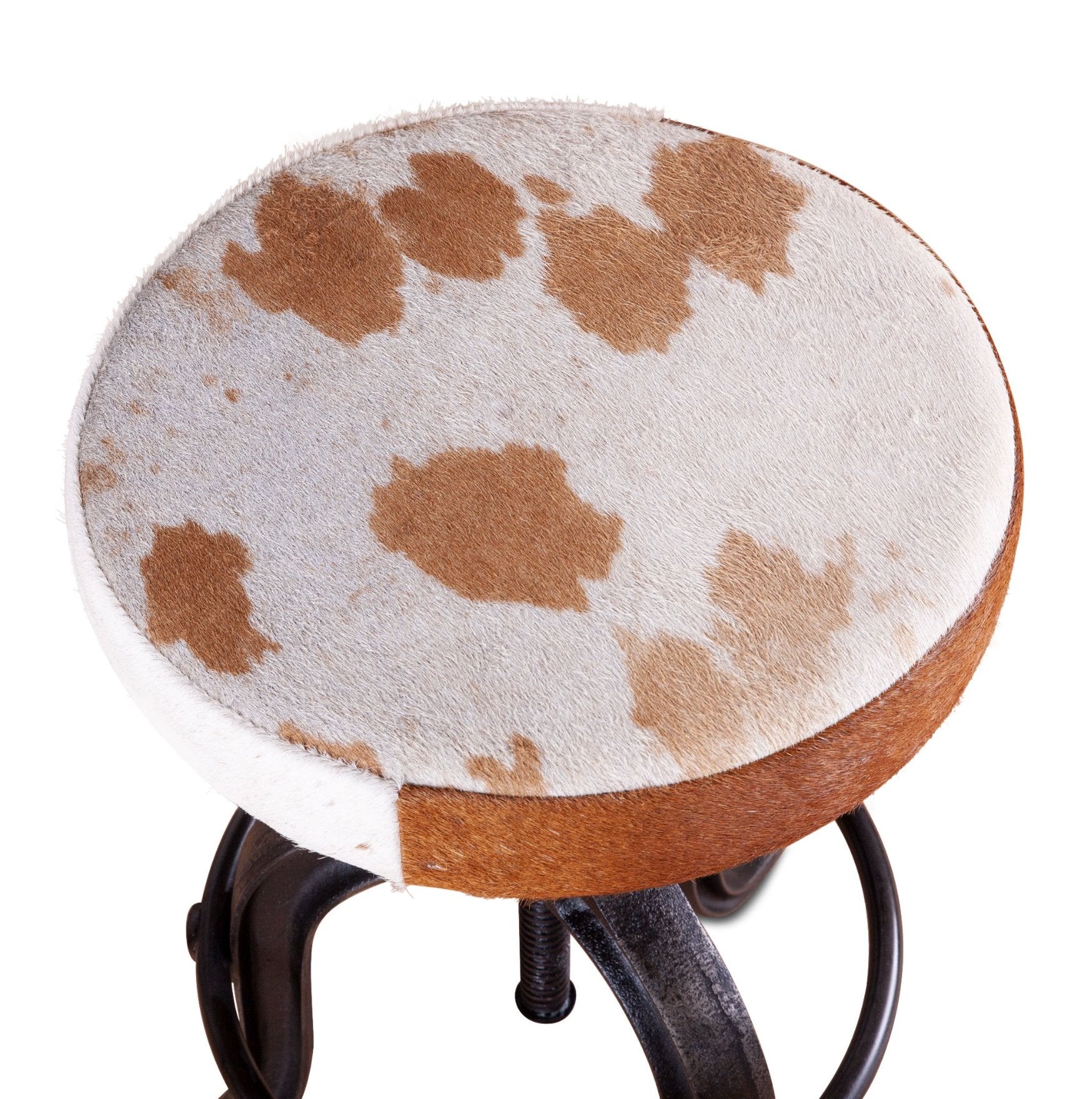 Wellington 13" Cowhide Adjustable Stool: Product Top View