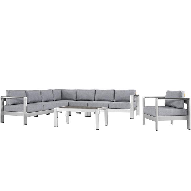 Shore 7 Piece Outdoor Patio Sectional Sofa Set - Modway