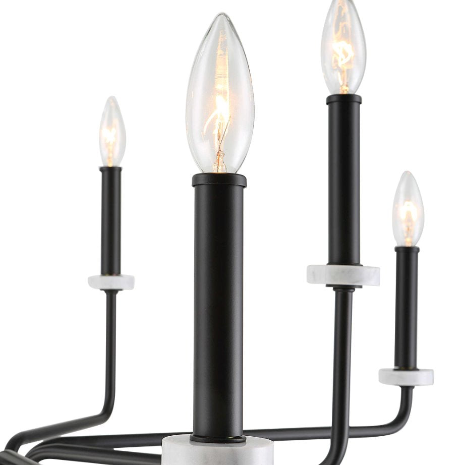 Ebony Elegance Chandelier: Up-Close Candelabra Socket View