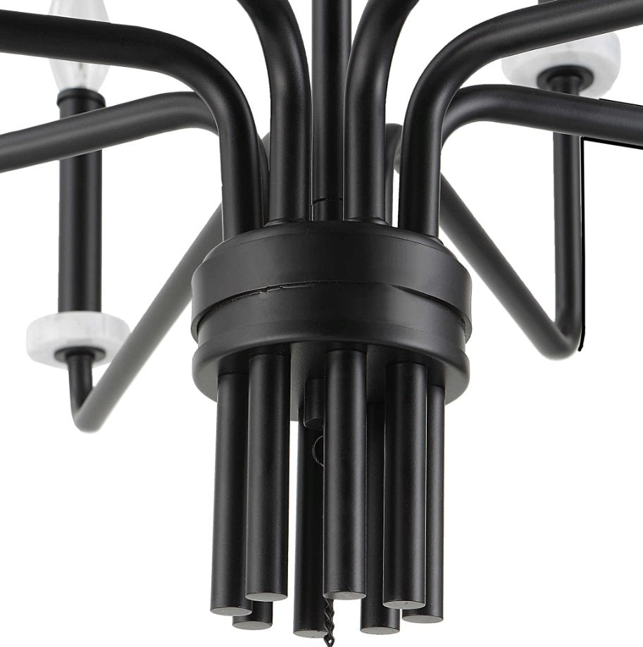 Ebony Elegance Chandelier: Up-Close Product View