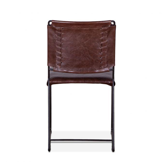 New York Iron and Chocolate Leather Dining Chair