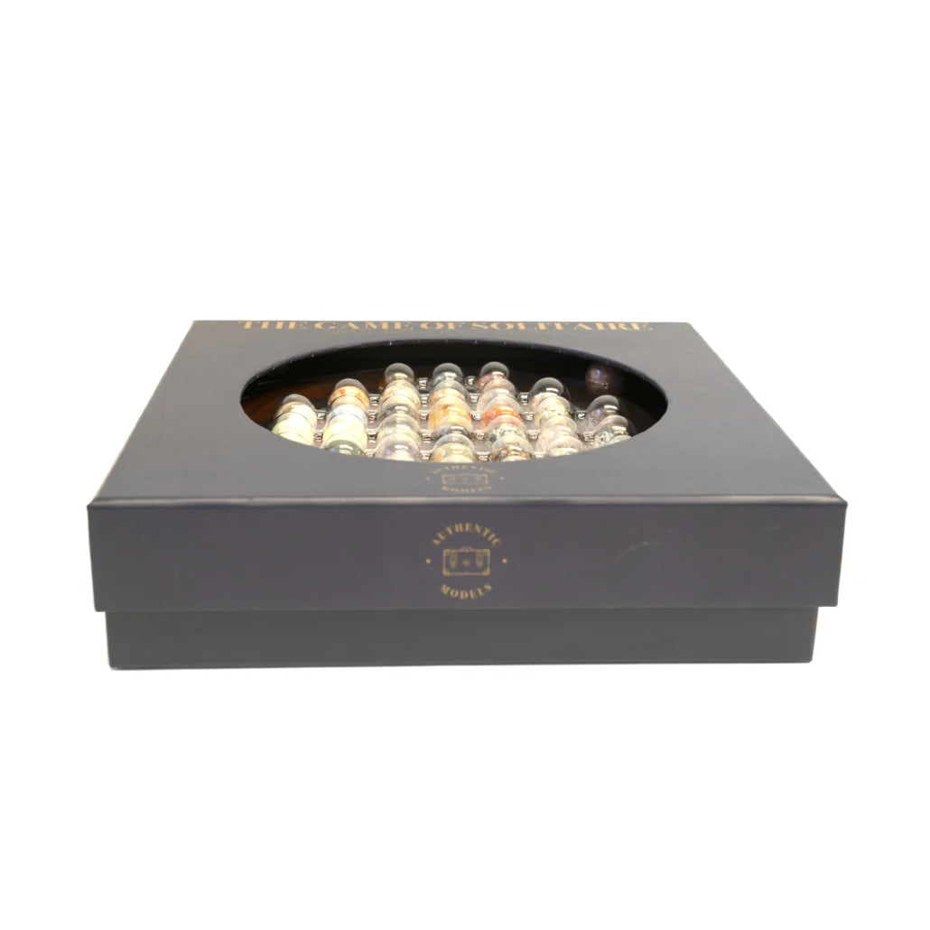 Solitaire Semi Precious Marble Game Set - game set box and packaging