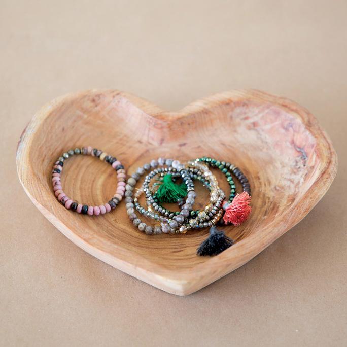 Hand-Carved Heart Bowl - Creative Co-Op