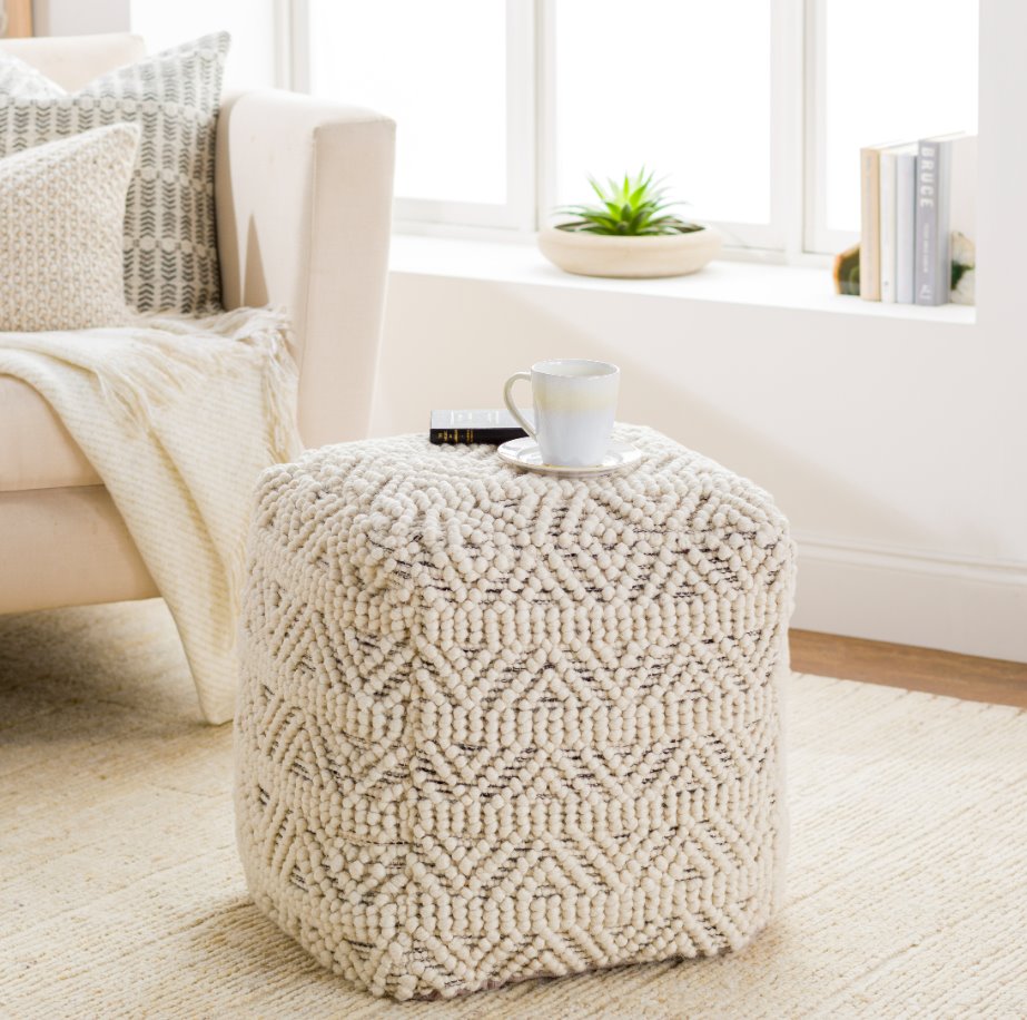 Hygge Woven Pouf: Product style view