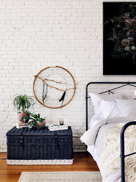 Casey iron bed in black styled