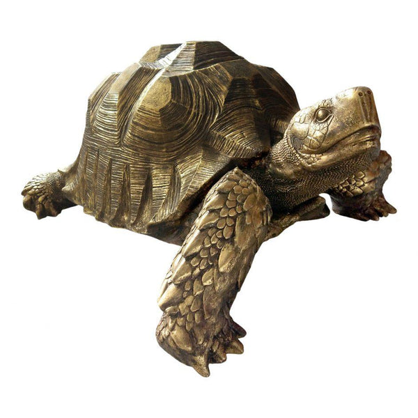 Golden Turtle Sculpture | Tortoise Statue Resin Home Decor | City Home