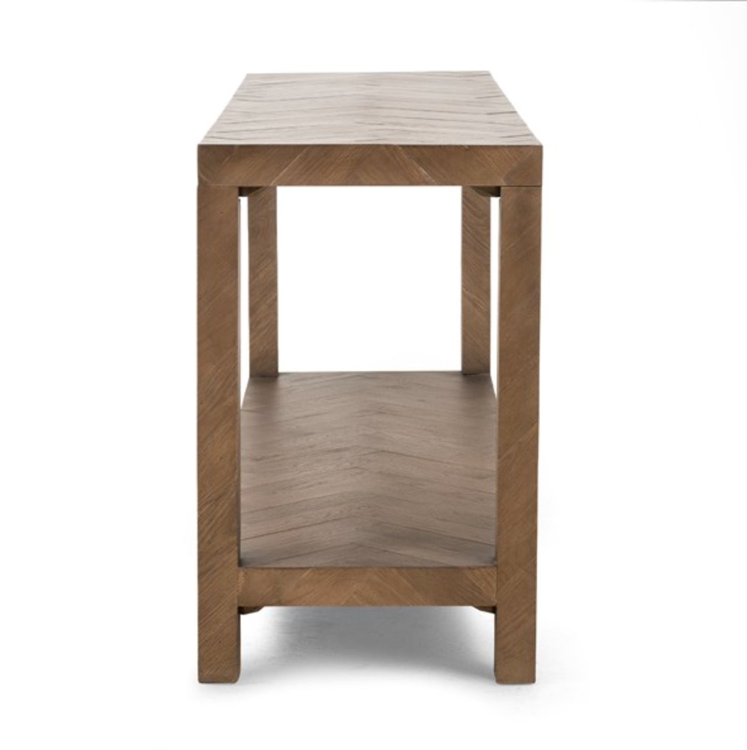 Lamar Console Table in Matte Brown Veneer: Product Side View