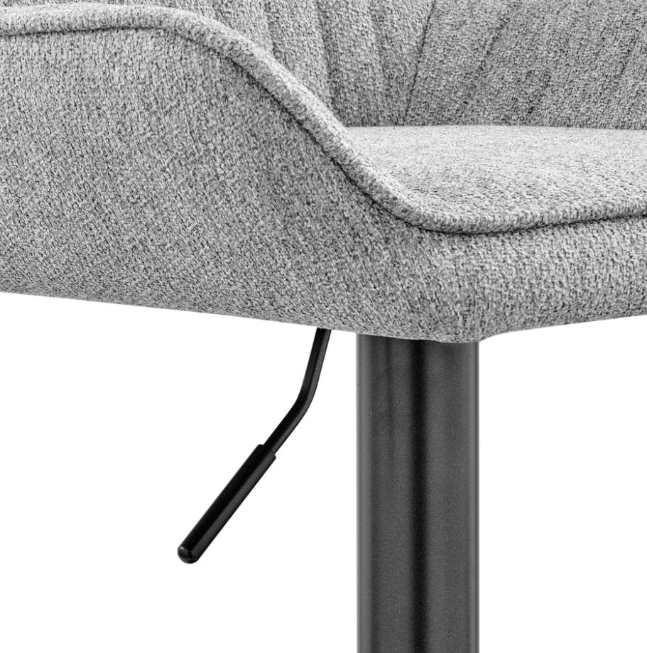 Luther Swivel Gaslift Bar Stool: Up-Close side view of pneumatic lever