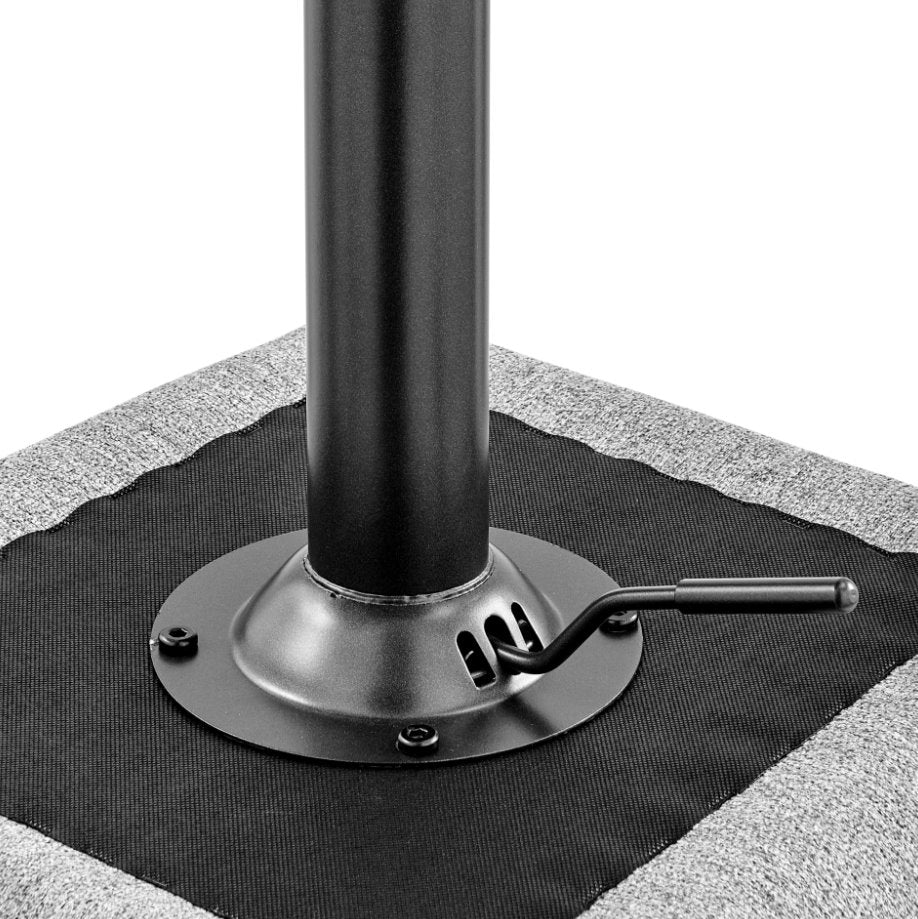 Luther Swivel Gaslift Bar Stool: Up-close view of pneumatic lever underneath chair