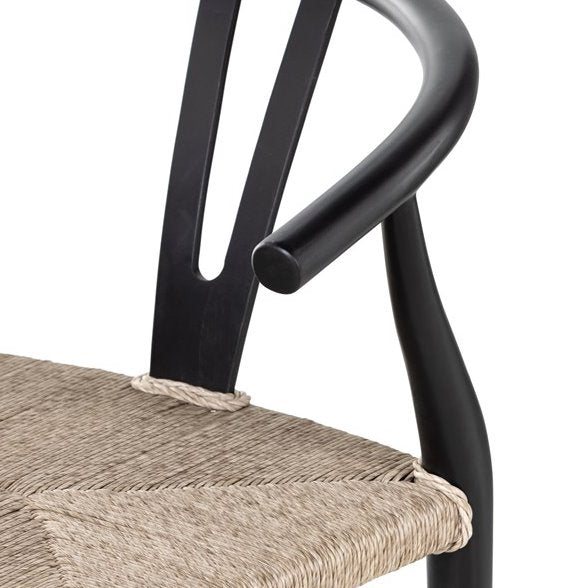 Muestra Counter Stool: Up-Close View of Curved Backrest