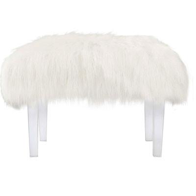 Scarlett Faux Fur Stool - New Pacific Direct