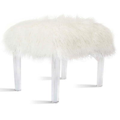 Scarlett Faux Fur Stool - New Pacific Direct
