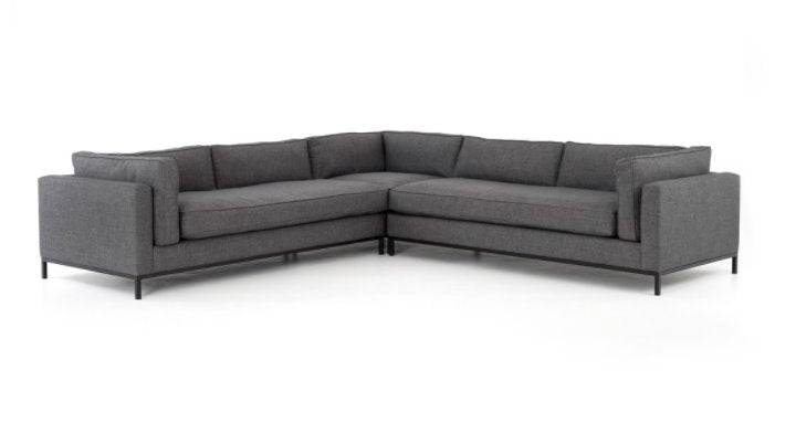 Grammercy 3-Piece Sectional in Bennett Charcoal