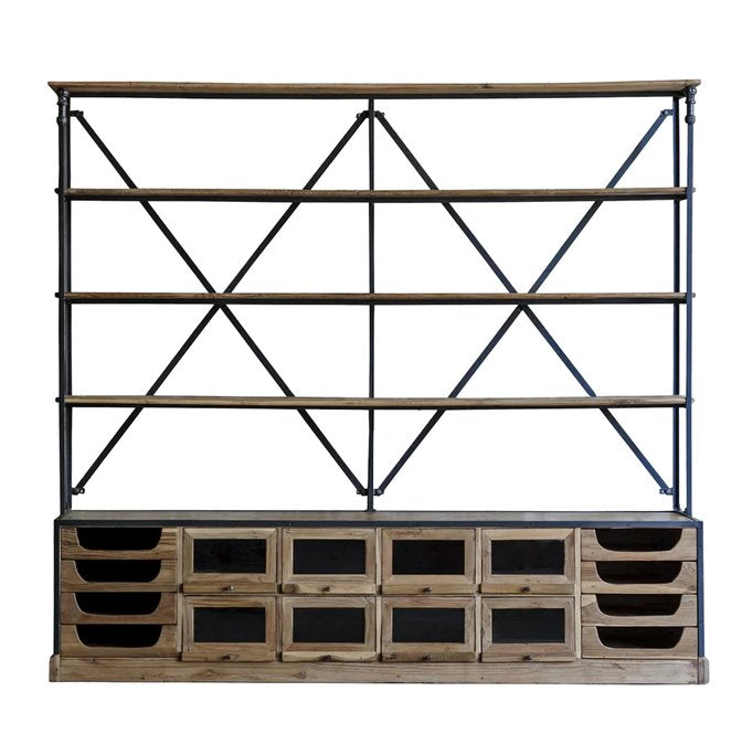 Savile Wood & Iron Large Row Shelf: Available at City Home PDX