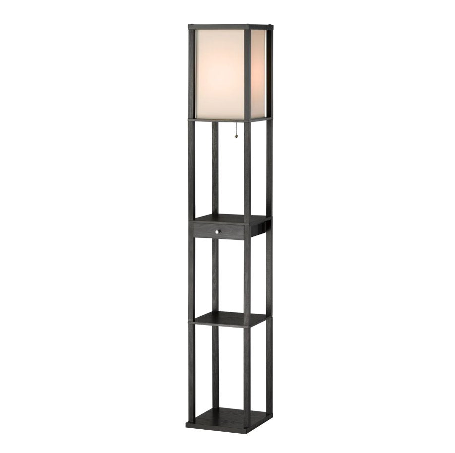Parker Shelf Lamp w/ Drawer: Light-On View