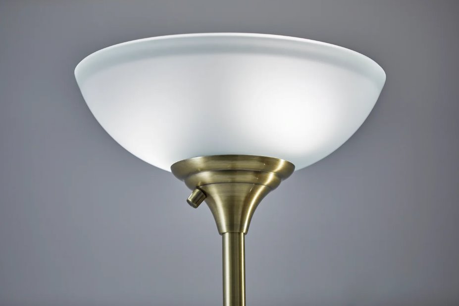 Bergen Torchiere Floor Lamp: Glass Shade View