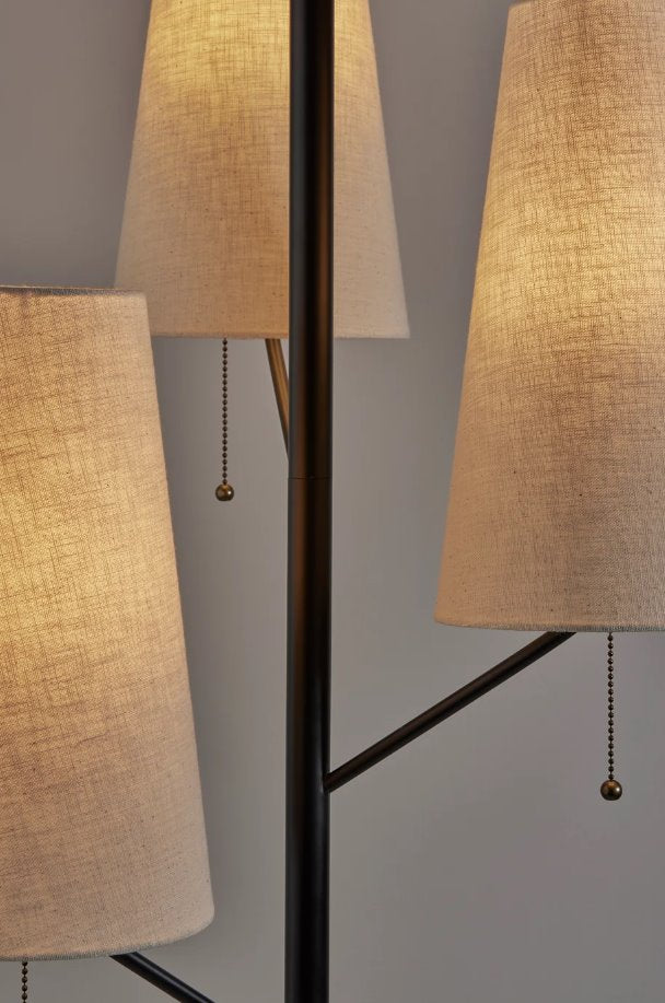 Daniel Floor Lamp: Up-Close Horn Shades