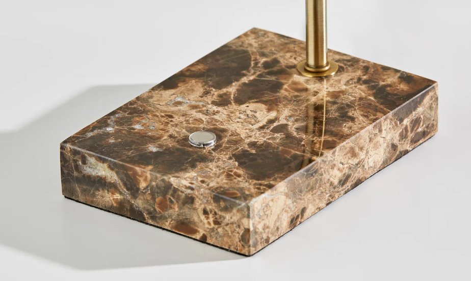 Reader LED Desk Lamp: Up-Close Marble Base View