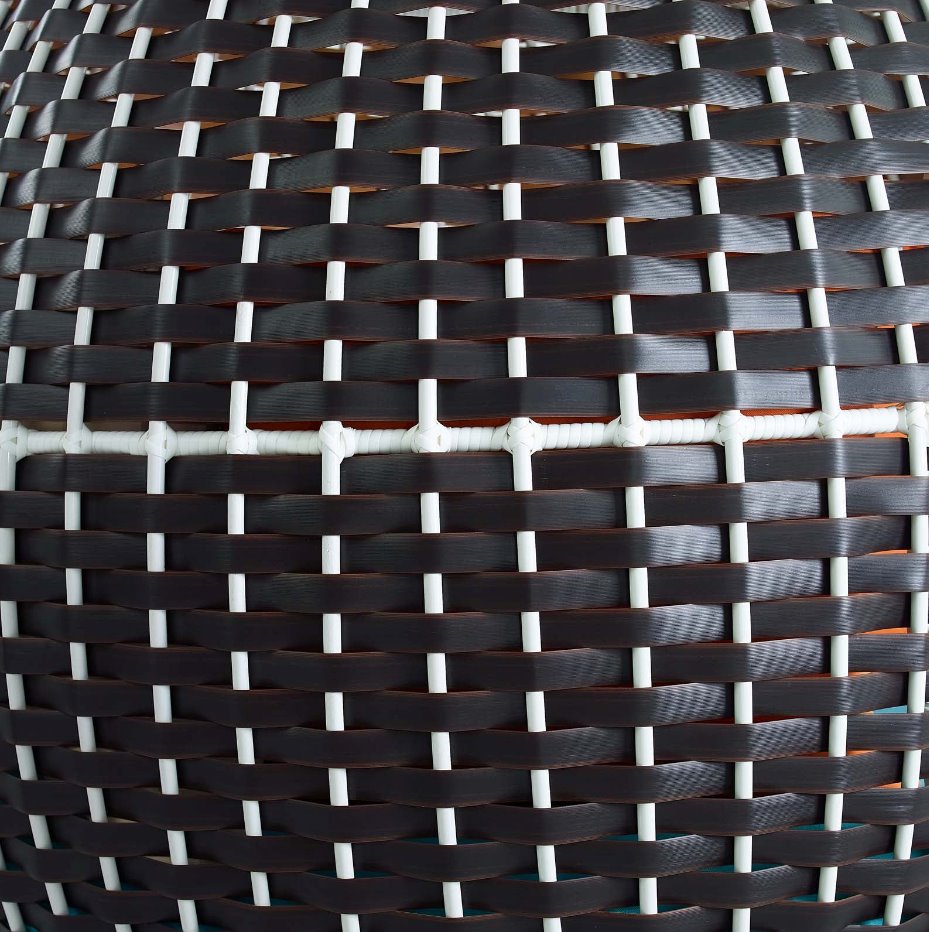 Palace Outdoor Patio Wicker Rattan Hanging Pod: Up-Close Ricker/Rattan View