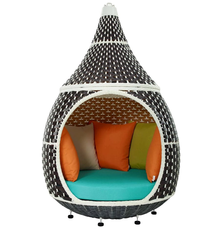 Palace Outdoor Patio Wicker Rattan Hanging Pod: Available Online at City Home PDX