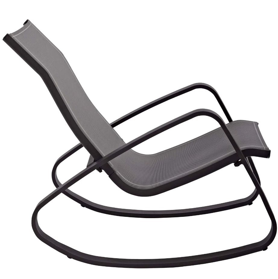 Traveler Rocking Outdoor Patio Mesh Sling Lounge Chair: Side View