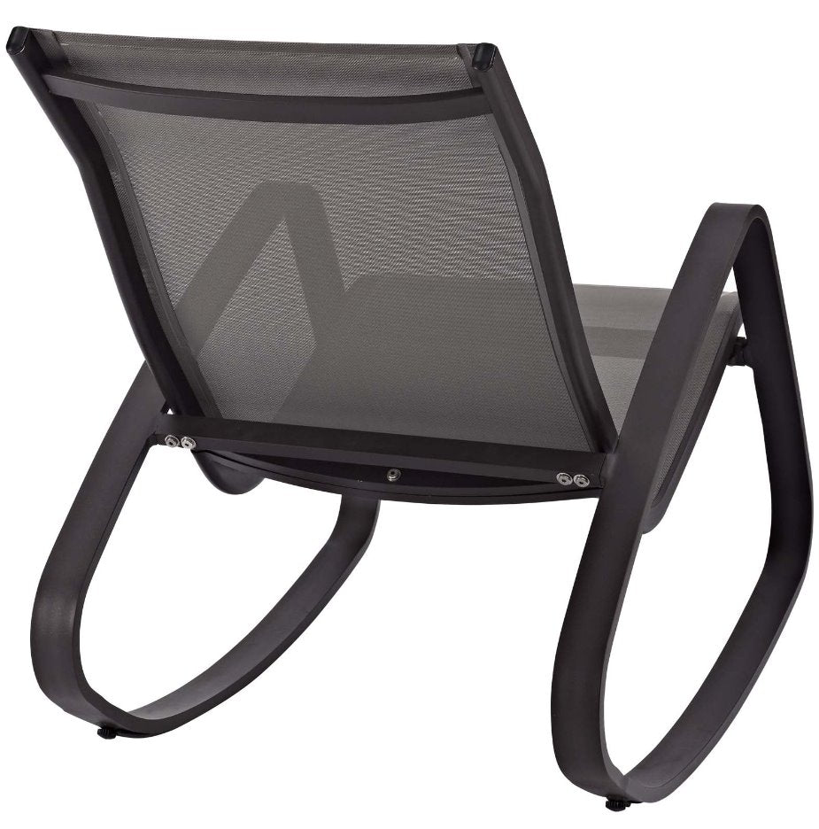 Traveler Rocking Outdoor Patio Mesh Sling Lounge Chair: Back View