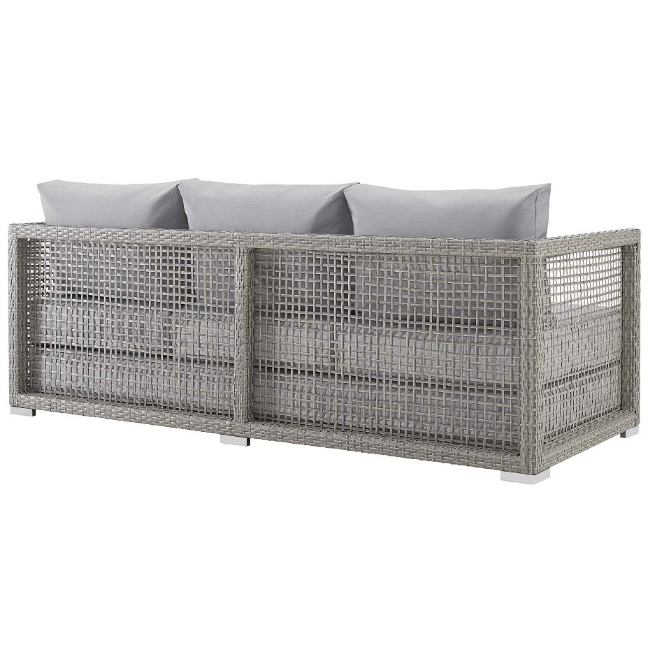 Aura Outdoor Patio Wicker Rattan Sofa: Product Back View