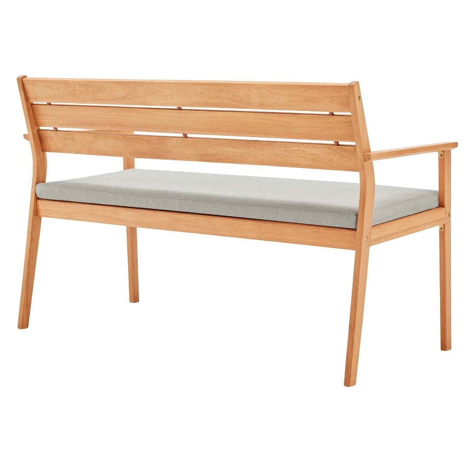 Viewscape Outdoor Patio Ash Wood Loveseat Product Back View