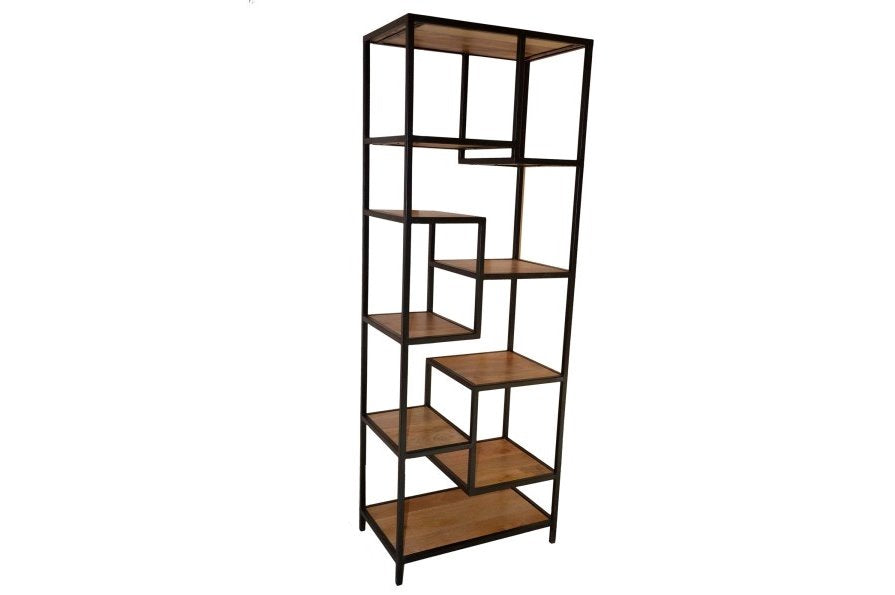 Delancy Offset Bookshelf: Side View Available at City Home Outlet