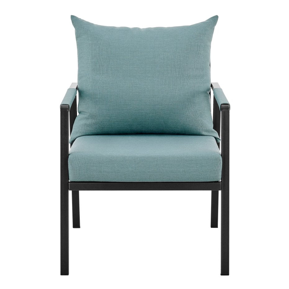 Rivano Fabric Outdoor Accent Arm Chair: Product View-Coastal Blue