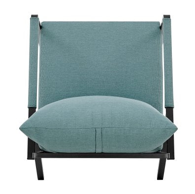 Rivano Fabric Outdoor Accent Arm Chair: Top Chair View-Coastal Blue